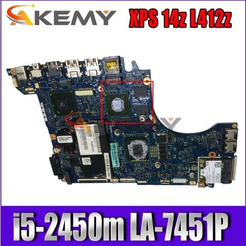 Akemy 01GY8V 1GY8V for Dell XPS 14z L412z Laptop motherboard i5-2450m LA-7451P DDR3 tested
