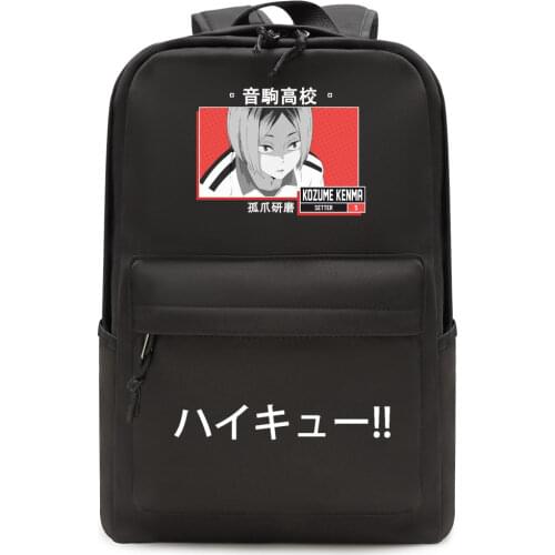 Anime Haikyu!! Hinata Shoyo Karasuno Printing Backpack Canvas School Bags USB Charging Laptop Backpack Travel Bagpack Rugzak