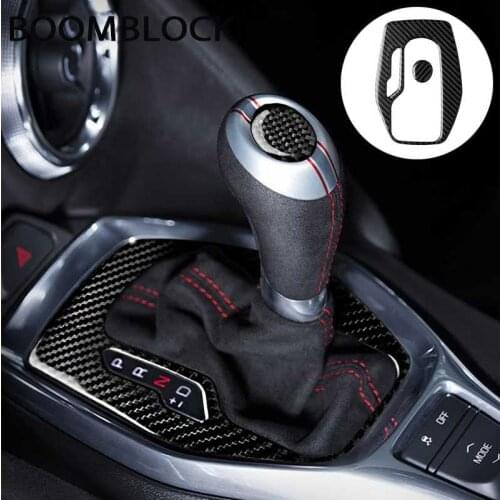 Car Gear Shift Panel Trim Frame Cover Carbon Fiber Sticker Accessories Interior Mouldings For Chevrolet Camaro 2017 2018 2019