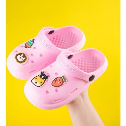 2021 New Childrens Hollow Out Slippers Boy And Girls Garden Shoes Non-slip Cartoon Cute Sandals And Slippers Children Clogs