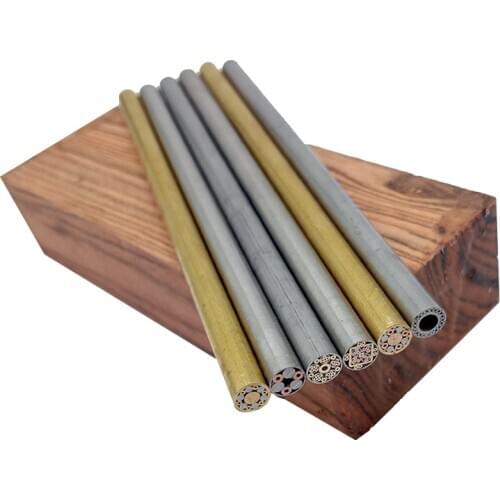 6mm Dia. Mosaic Pin Rivet Steel Brass Tube Tool Knife Making Decoration Material 130mm
