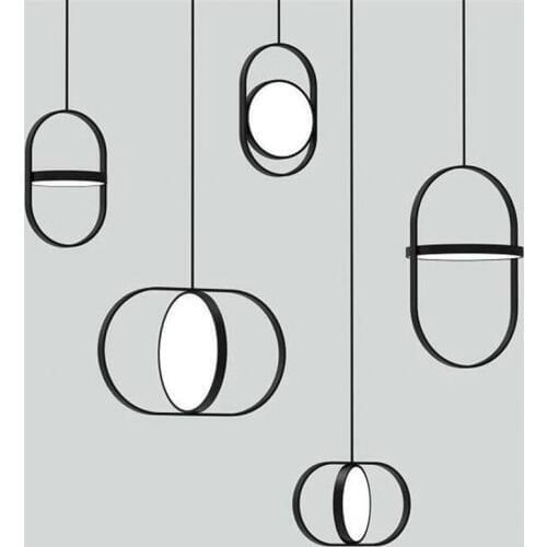 Nordic double round chandeliers personality fashion living room entrance restaurant cafe bedroom bedside lamp free shipping