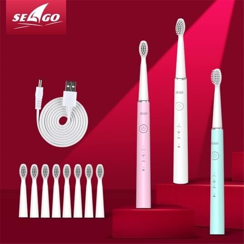 Seago SG548USB Charge Rechargeable Sonic Electric Toothbrush Tooth brush For Adult Replacement Brush Head Dental cleaning tools