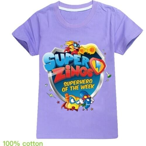 Super Zings Boys T Shirt Cartoon Kids Clothes Tee T-Shirt Short Sleeve Top Casual Summer Clothing Superzings Boy Girls Clohtes