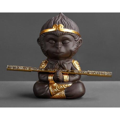 Chinese Purple Clay Kung Fu Tea Set Monkey King Tea Pet for Home Decoration Tea ceremony Purple clay accessories