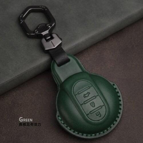 Leather Car Remote Key Case Fob Cover Skin Keychain For MINI Cooper Clubman Hardtop Hatchback Countryman F54 F55 F56 F57 F60
