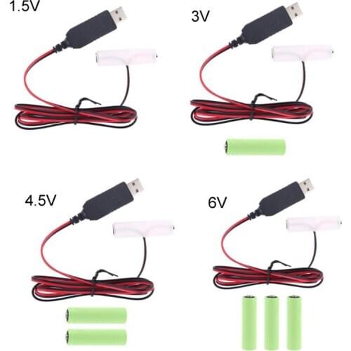 LR6 AA Battery Eliminator 300cm USB Power Supply Cable Replace 1-4pcs AA Battery for Radio Electric Toy Clock LED Strip Walkie T