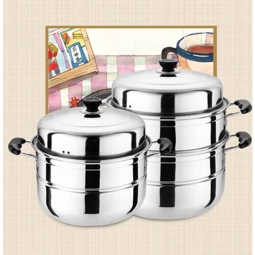 CAKEHOUD Multifunctional Large-capacity Cooking Pot For Household Stainless Steel Two-layer And Three-layer Thick Steam Soup Pot