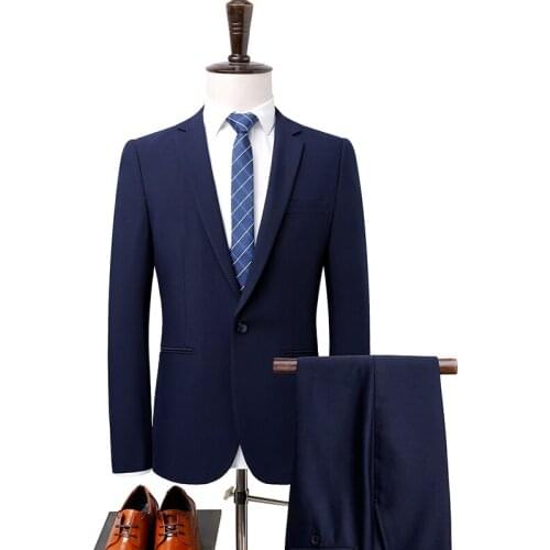 Pants Mens 2020 With New Arrivals Single Button Invisible Pocket Suits For Man Regular Slim fit Royal Blue BLACK 6661