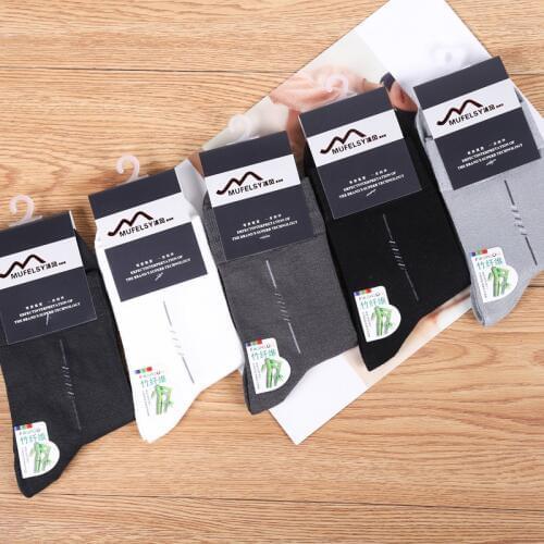 10 Pairs / Bag Of High-grade Bamboo Fiber Mens Socks Wholesale Autumn And Winter Business Socks System Of Socks Men