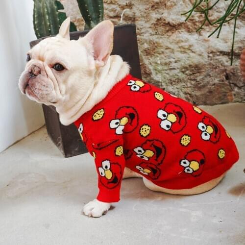 Soft Dog Sweater Classic Pet Casual Outfit Costume Fashion Cardigan Sweater Knit Jacket For Schnauzer Bulldog Puppy Clothes