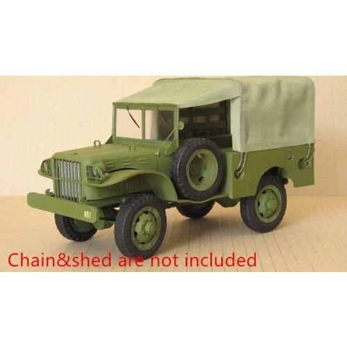 Dodge WC-51 Light Military Truck 1:25 Scale DIY Paper Model Kit Puzzles Handmade Toy DIY