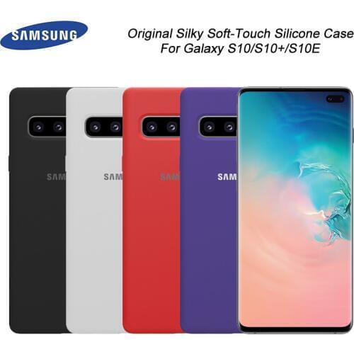Original Liquid Silicone Case Samsung S10 Plus S10E Phone Cover For Galaxy S10 S10+ S10e Anti-knock Back Housing soft shell