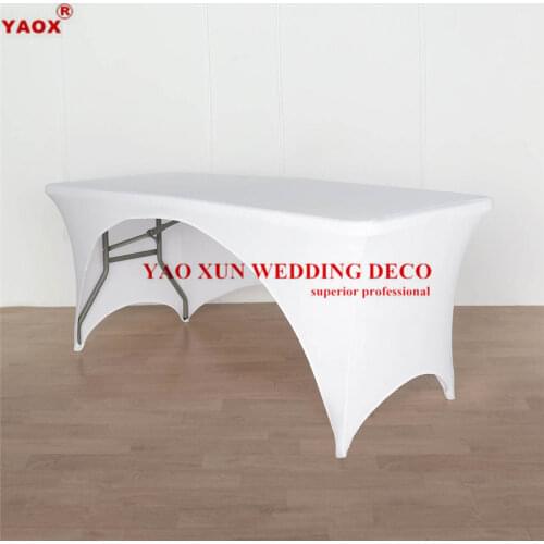 Open Side Stretch Spandex Table Cover Rectangle Lycra Home Kitchen Dining Table Linen Cloth Dj Wedding Tablecloth