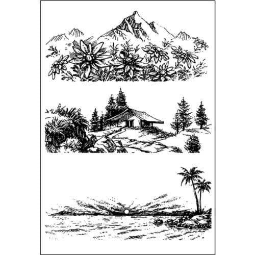 Landscape Silicone Clear Seal Stamp DIY Scrapbooking Embossing Photo Album Decorative Paper Card