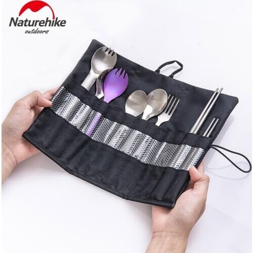 Naturehike Portable Tableware Storage Bag Outdoor Camping Chopsticks Spoon Knife Fork Carry Bag Hiking Picnic BBQ Travel