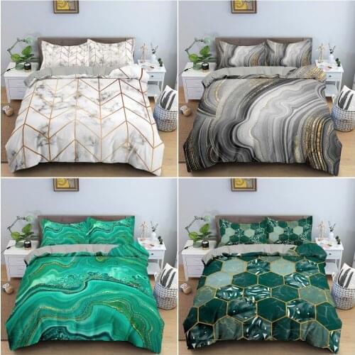 Luxury Bedding Set King Duvet Cover Sets Marble Quilt Cover Single Queen Size Comforter Bedding Set Home Textiles