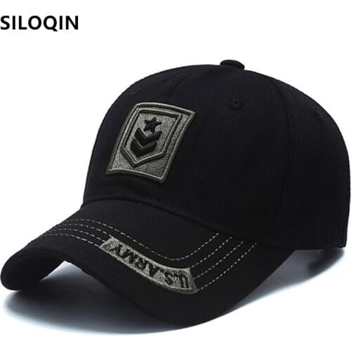 SILOQIN New Summer Mens Cap Washable Cotton Baseball Cap For Men Camouflage Sports Cap Adjustable Size Male Bone Snapback Hat