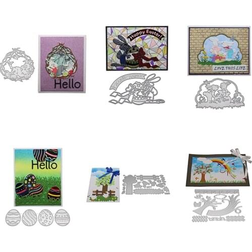 Egg Rabbits Metal Cutting Dies Stencil DIY Scrapbooking Album Stamp Paper Card Embossing Crafts Decor