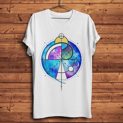 Fibonacci sequence spiral everywhere funny geek tshirt Men summer new White short sleeve Casual T Shirt Unisex geeker streetwear