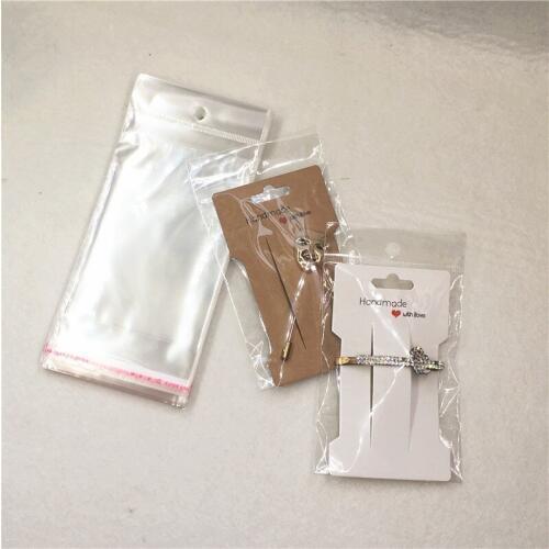 Medium Size Regular Hairpin Card Handmade With Love Red Heart Opp Bags Form A Complete Set Hair Accessories 11.5x6.6cm 50Pcs/Lot