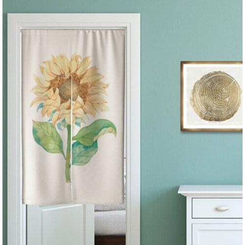 Garden Flower Door Curtain Plant Partition Curtain Half Curtain Bedroom Kitchen Fitting Room Shade Curtain Hanging Curtain Noren