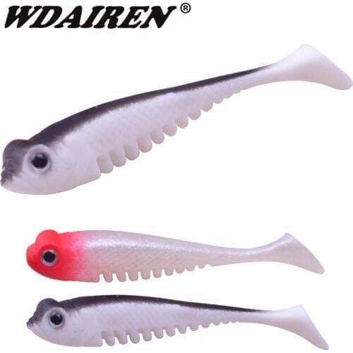 10Pcs/lot Silicone soft Lures 80mm 4g fishing Wobblers jig Swimbaits bass Carp bait Artificial Easy Shiner lure Fishing tackle