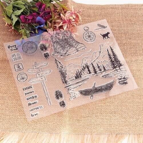 22.5*17CM Skates Transparent Clear Stamps / Silicone Seals Roller Stamp for DIY scrapbooking photo album/Card Making