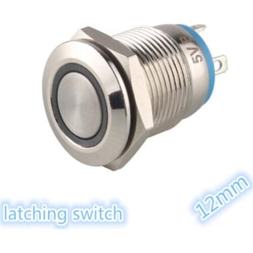 5/10set Angel Eyes Light Car Auto Metal LED Push Button Switch Latching Type On-off 3v 5v 6v 12v 24v 48v 110v 220v 12mm