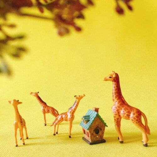 5Pcs giraffe/miniatures/cute animals/fairy garden gnome/moss terrarium decor/crafts/bonsai/bottle garden/figurine/diy supplies