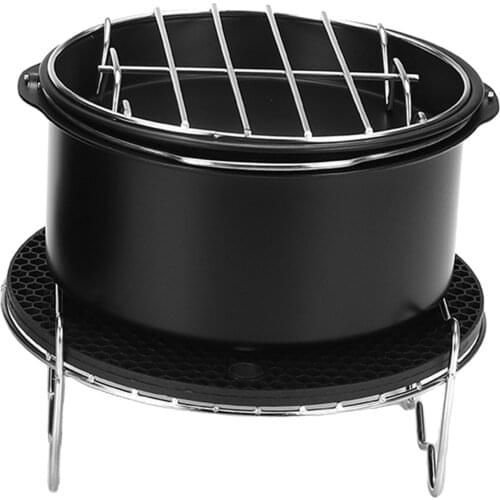 6Inches Air Fryer Accessories Pizza Tray Grill Toast Rack Kitchen Tools