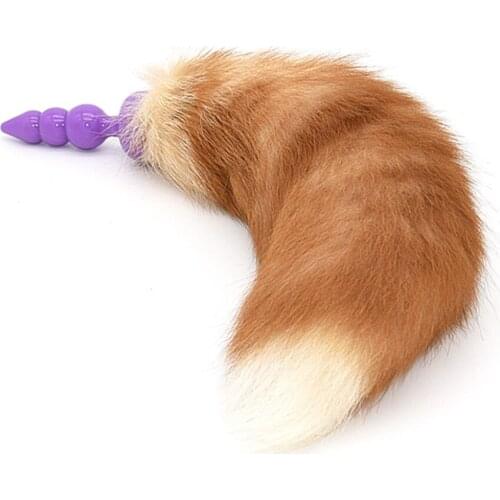 Fox Tail Anal Butt Plug Soft Silicone Anus Beads Stimulation Sex Products Adult Toys For Women Men Gay Couples Flirting Games