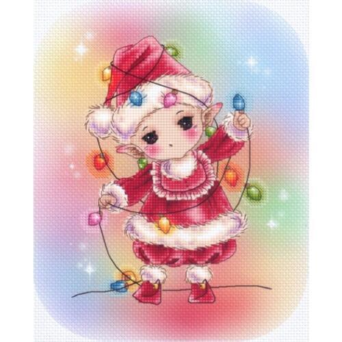 ZZ MM Mouse avatar Counted Cross Stitch Kit Cross stitch RS cotton with cross stitch Christmas Lantern Elf