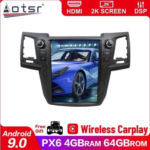 For TOYOTA FORTURNER 2015 Android 9.0 PX6 car player GPS multimedia Auto Radio car navigator free stereo receiver Head unit ips