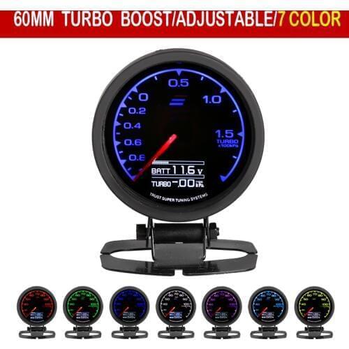62mm 2.5" 7 Color in 1 Racing Gauge GReddi Multi D/A LCD Digital Display Turbo Boost Gauge Car Gauge