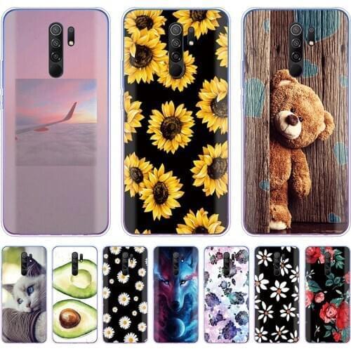 Case For Xiaomi Redmi 9 Cases 6.53 inch Soft Silicone TPU Back Cover for Xiaomi Redmi 9 2020 Case Fundas Flower Protective Coque
