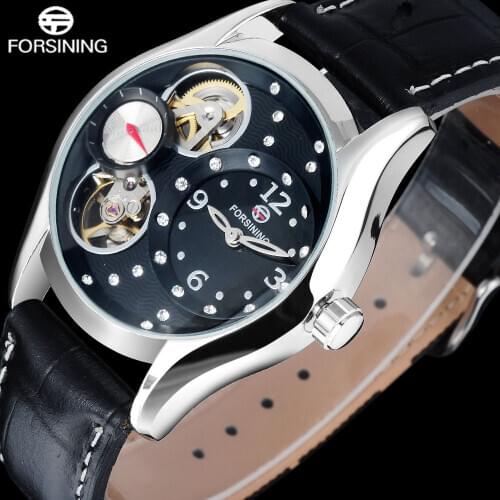 FORSINING Brand 2017 Women Watch Simple High-End Business Watch Relogio Masculino Crystal Decorative Mechanical Watch