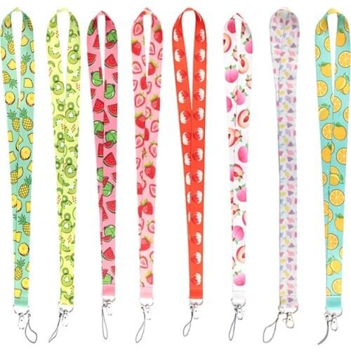 Fruit Watermelon Lemon Strawberry Lanyard For Keys ID Card Phone USB Keychain Badge Holder DIY Hang Rope Strap Neck Key Ring