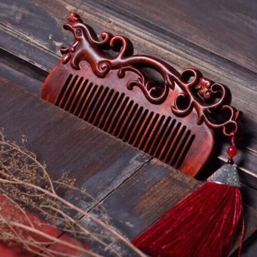 Red sandalwood comb presents gifts to his girlfriend decorations for home home decor christmas decorations decor accessories