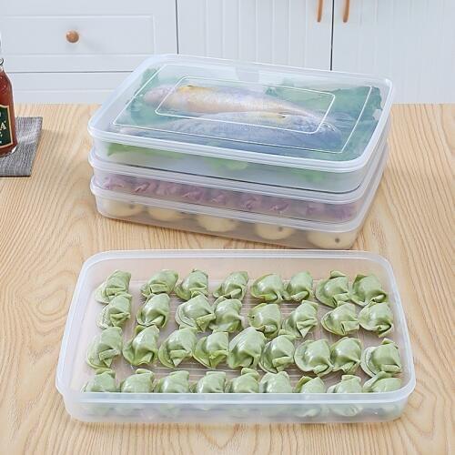 1 pcs Dumpling Boxes Dumplings Wonton Tray Refrigerator Compartment Preservation Box