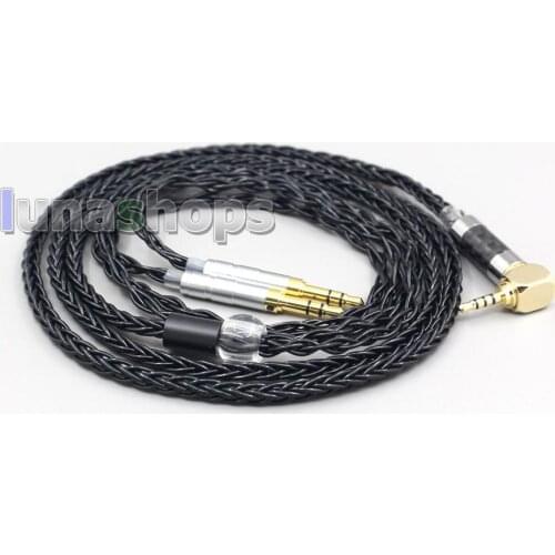 LN006991 Black Silver Plated 8 Core Headphone Earphone Cable For Onkyo A800 Headphone 3.5mm Pin