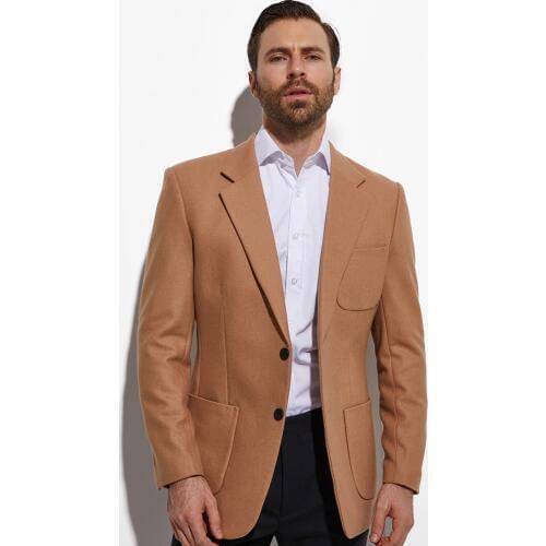 Manteaux Sur Mesure Tailor-Made Tweed Blazer Fashion Design Camel Jacket Custom Made Warm Tailored Slim Fashion Brown Blazer