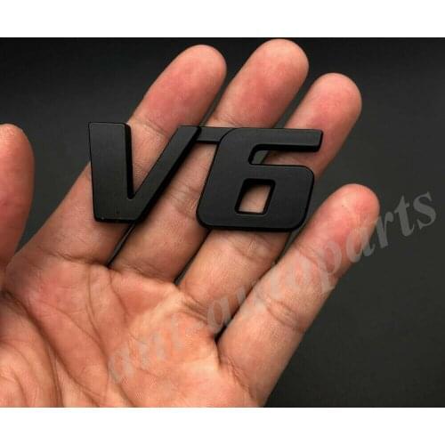 Metal Matte Black V6 Vintage Trunk Emblem Badge Decals Sticker 4WD Sport