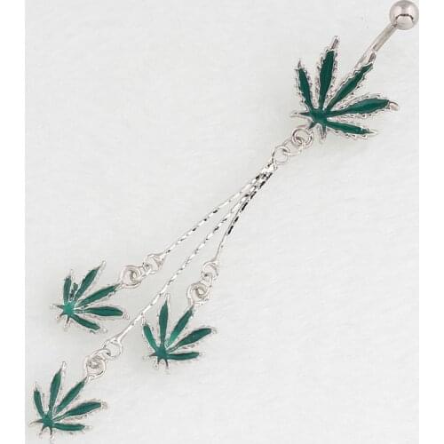 Fashion Personality Sexy Maple Leaf Belly Rings for Women Body Piecing Jewelry