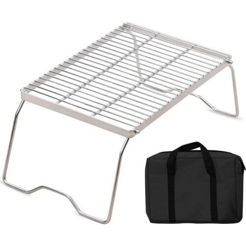 Stacked BBQ Folding Grill 304 Stainless Steel Durable Portable Camping Grate Fire Station Camping Wood Stove Picnic Barbecue