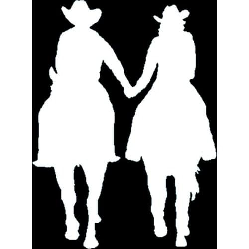 Lovers In Riding Pattern Stickers High Quality Car Window Decoration Personality Pvc Waterproof Decals Black/white, 15cm*11cm