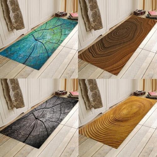 Geometric Wood Grain Printed Floor Mat Kitchen Non Slip Floor Mats For Living Rooms Door Mats Entrance Decor Floor Rug Carpet