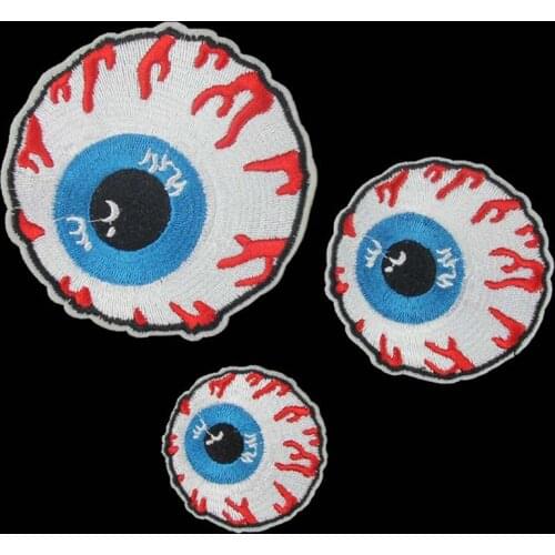 Punk Iron on Sew on Eye Embroidered Clothes Patch For Clothing Girls Boys