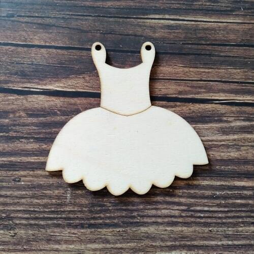 10pcs Unpainted Laser Cut Tutus Ballerina Outfit Plaque Girls Birthday Gift Bedroom Wedding Decorations Scrapbook Embellishments