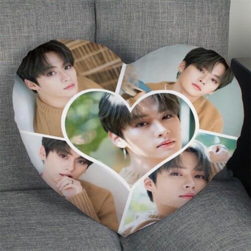 New Arrival Lee Know KPOP Stray Kids Pillowcase Cover Heart Shape Zipper Pillow Cover Gift Wedding Decorate 41x36cm,47x42cm 0622